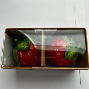 Cost Plus World Market Strawberry Salt and Pepper Shakers - Red and Green